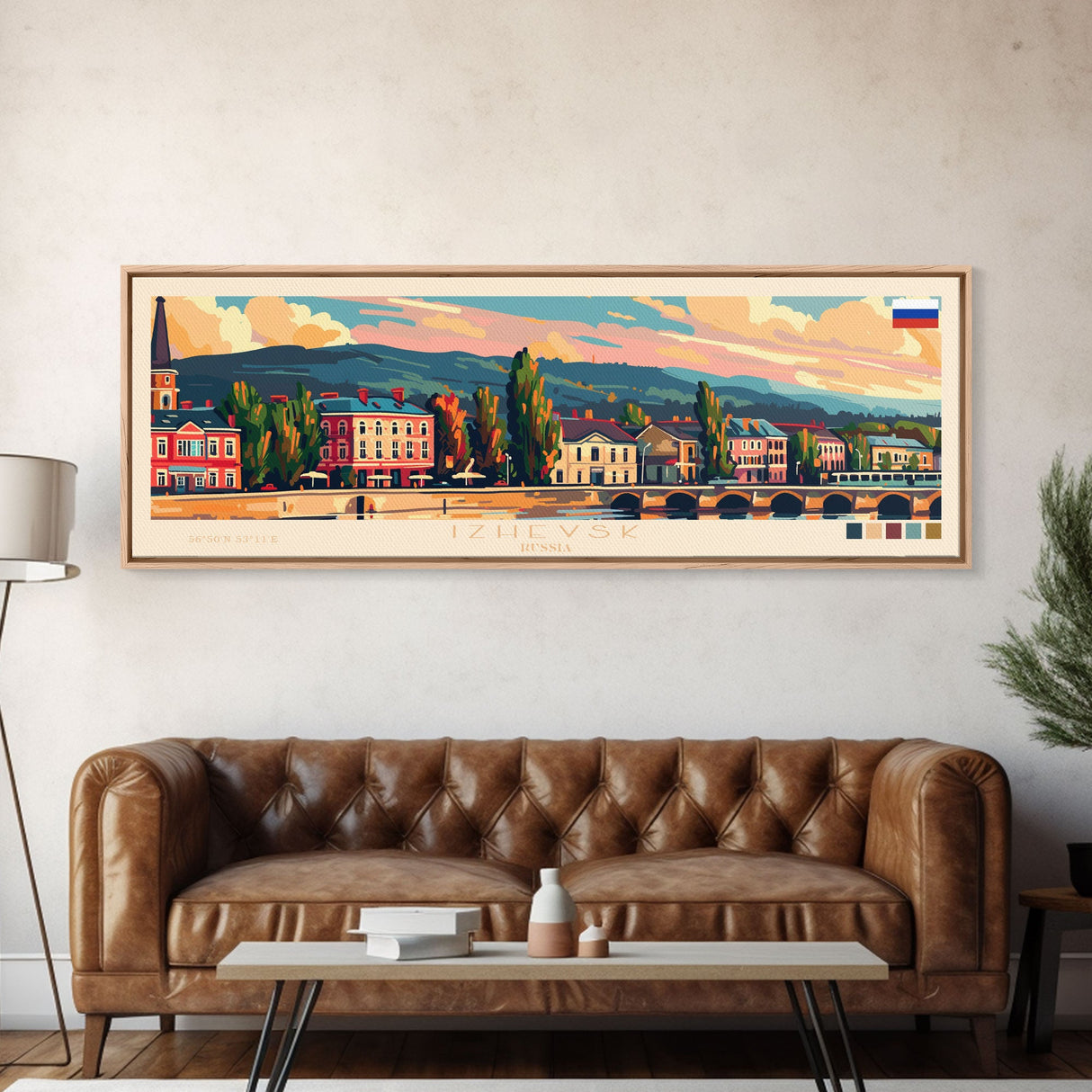 Izhevsk Russia Wall Art, Panoramic Travel Poster, Panoramic Framed Canvas Print, City Wall Art, Wall Hanging Home Decor, Travel Art