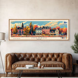 Joensuu Finland Wall Art, Panoramic Travel Poster, Panoramic Framed Canvas Print, City Wall Art, Wall Hanging Home Decor, Travel Art