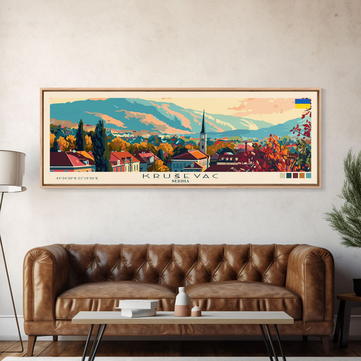 Kruševac Serbia Travel Art, City Art, Framed Canvas Print or Metal Wall Art, Europe Travel Poster, Panoramic Wall Art, Extra Wide Wall Art