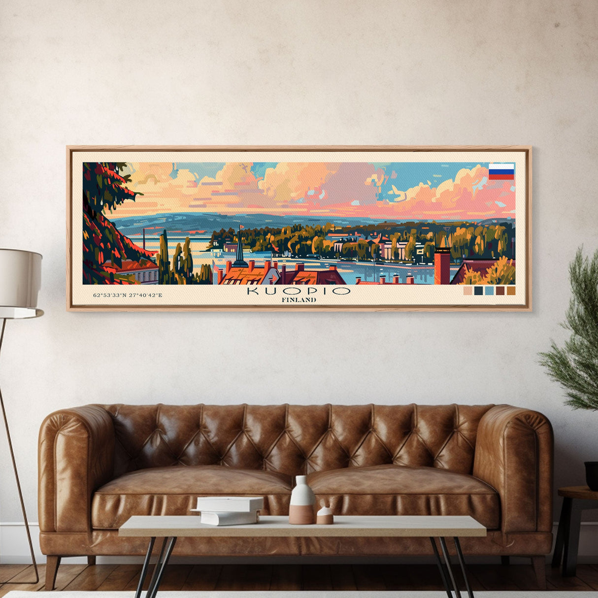 Kuopio Finland Wall Art, Panoramic Travel Poster, Panoramic Framed Canvas Print, City Wall Art, Wall Hanging Home Decor, Travel Art