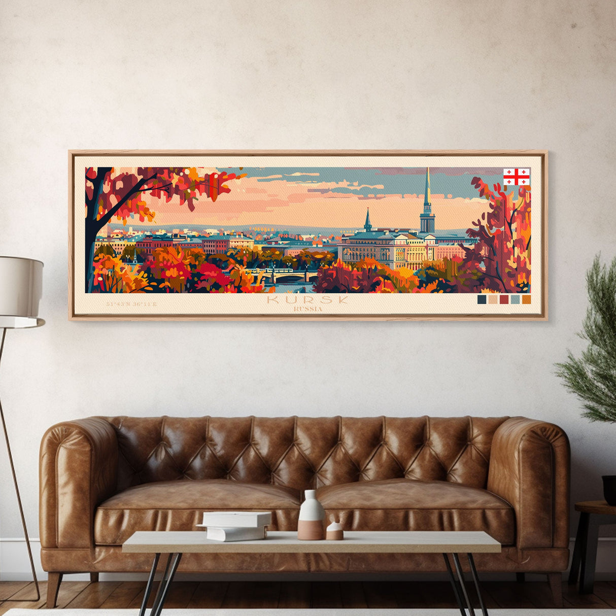 Kursk Russia Travel Art, City Art, Framed Canvas Print or Metal Wall Art, Europe Travel Poster, Panoramic Wall Art, Extra Wide Wall Art