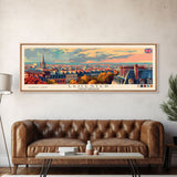 Leicester United Kingdom Travel Art, City Art, Framed Canvas Print or Metal Wall Art, Europe Travel Poster, Panoramic Wall Art, Extra Wide Wall Art