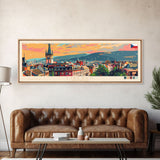 Liberec Czech Republic Travel Art, City Art, Framed Canvas Print or Metal Wall Art, Europe Travel Poster, Panoramic Wall Art, Extra Wide Wall Art