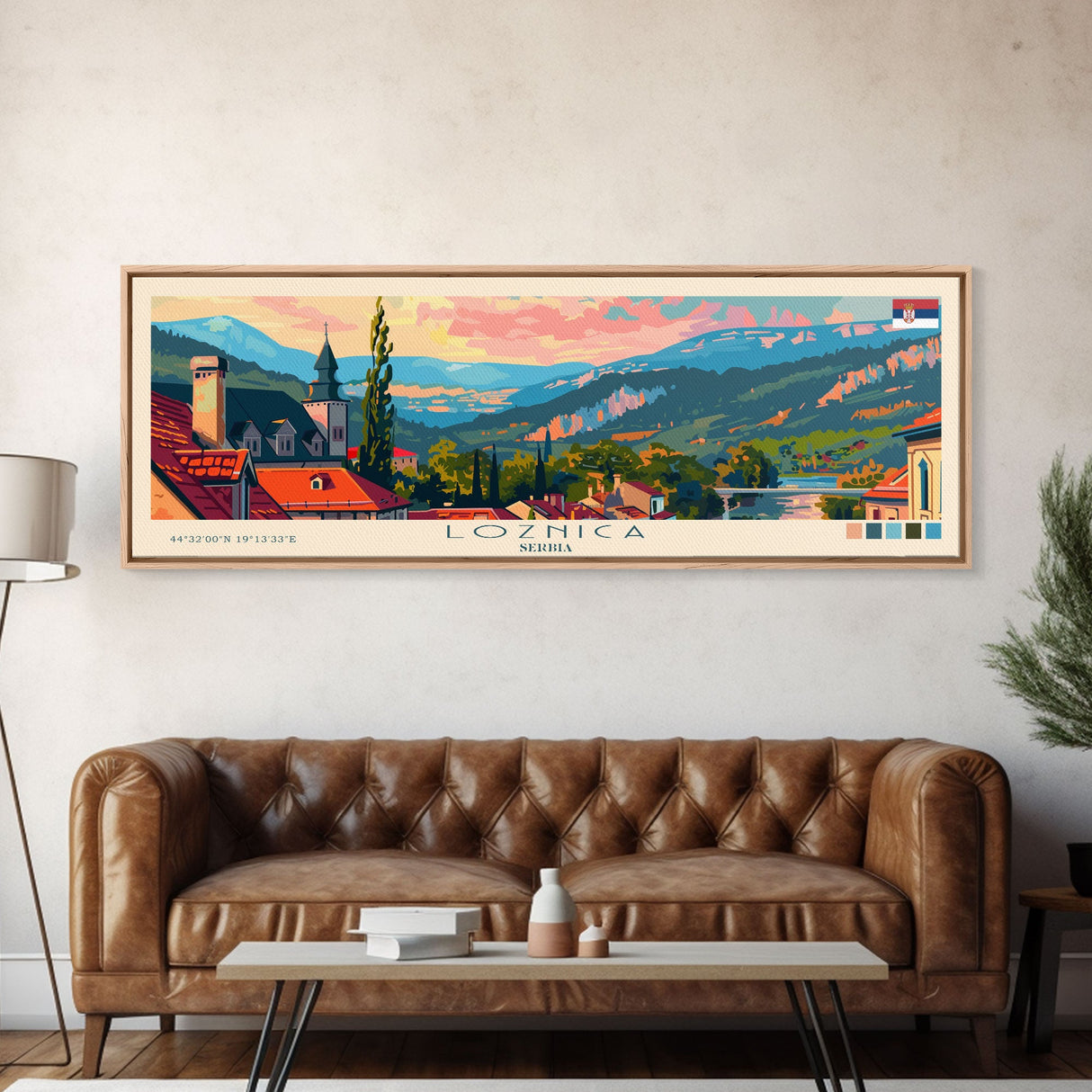 Loznica Serbia Wall Art, Panoramic Travel Poster, Panoramic Framed Canvas Print, City Wall Art, Wall Hanging Home Decor, Travel Art