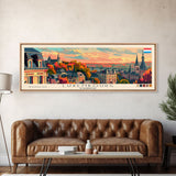 Luxembourg Luxembourg Panoramic Travel Poster, Framed Canvas Print or Metal Wall Art, Travel Art, Home Decor, Panoramic Painting, Midcentury Art