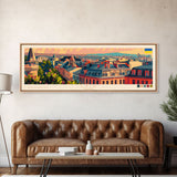 Lviv Ukraine Wall Art, Panoramic Travel Poster, Panoramic Framed Canvas Print, City Wall Art, Wall Hanging Home Decor, Travel Art