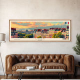 Lyon France Travel Print Wall Art, Panoramic City Art, Travel Art, Wall Decor, Vacation Gift, Framed Canvas Print Or Metal Art