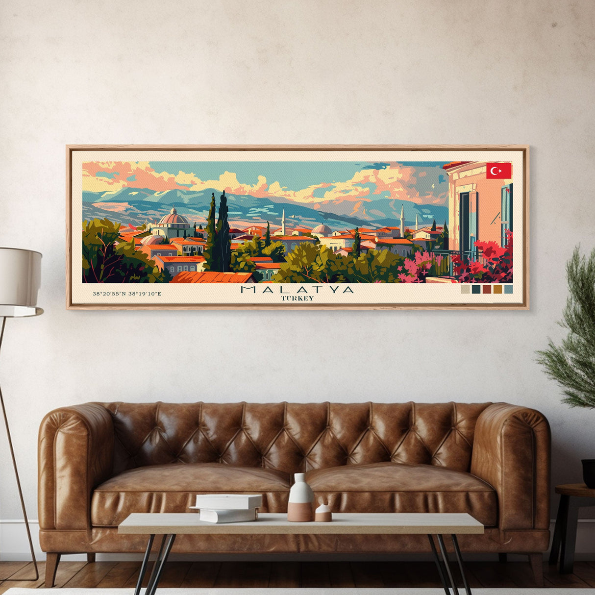 Malatya Turkey Travel Print Wall Art, Panoramic City Art, Travel Art, Wall Decor, Vacation Gift, Framed Canvas Print Or Metal Art