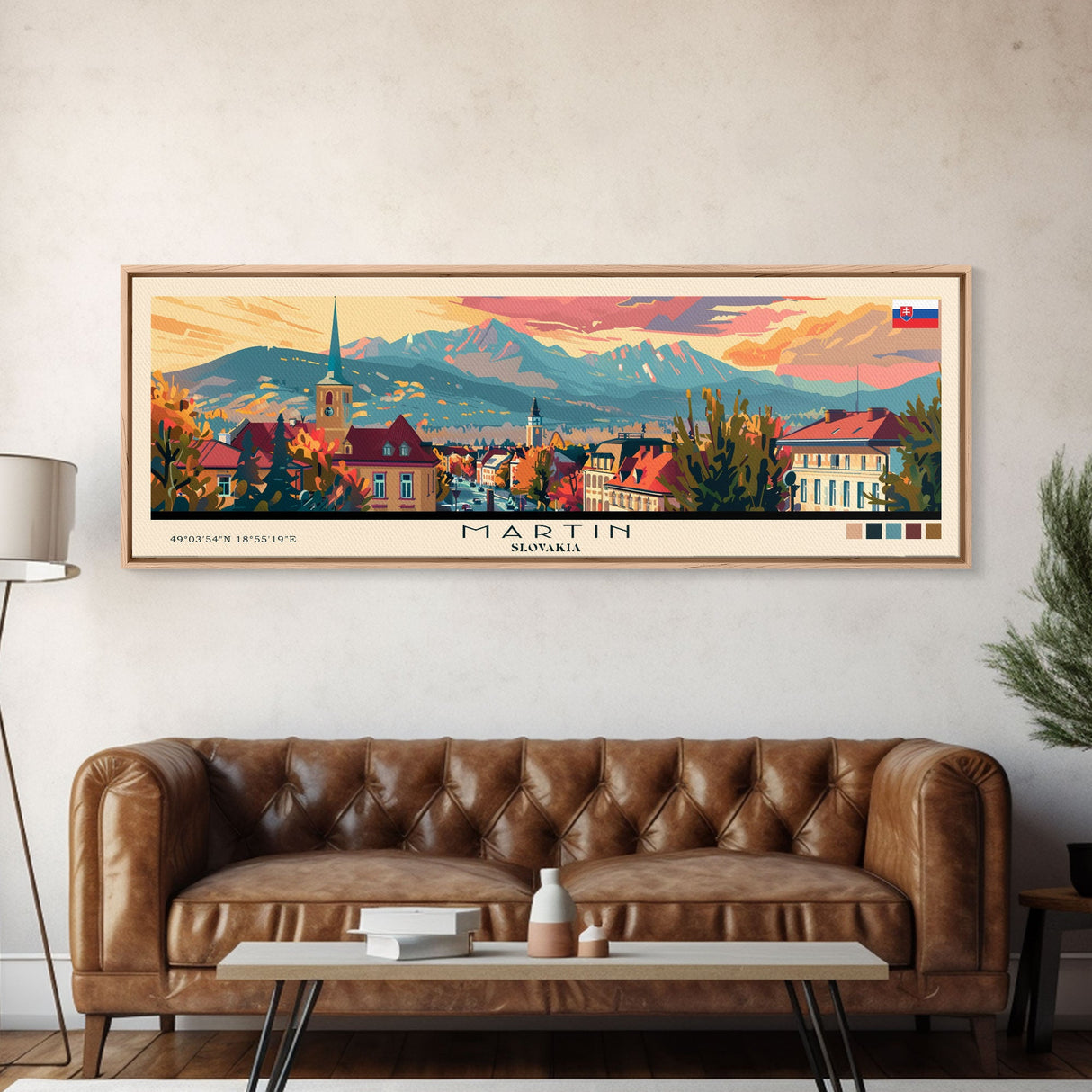 Martin Slovakia Travel Art, City Art, Framed Canvas Print or Metal Wall Art, Europe Travel Poster, Panoramic Wall Art, Extra Wide Wall Art