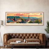 Miskolc Hungary Wall Art, Panoramic Travel Poster, Panoramic Framed Canvas Print, City Wall Art, Wall Hanging Home Decor, Travel Art