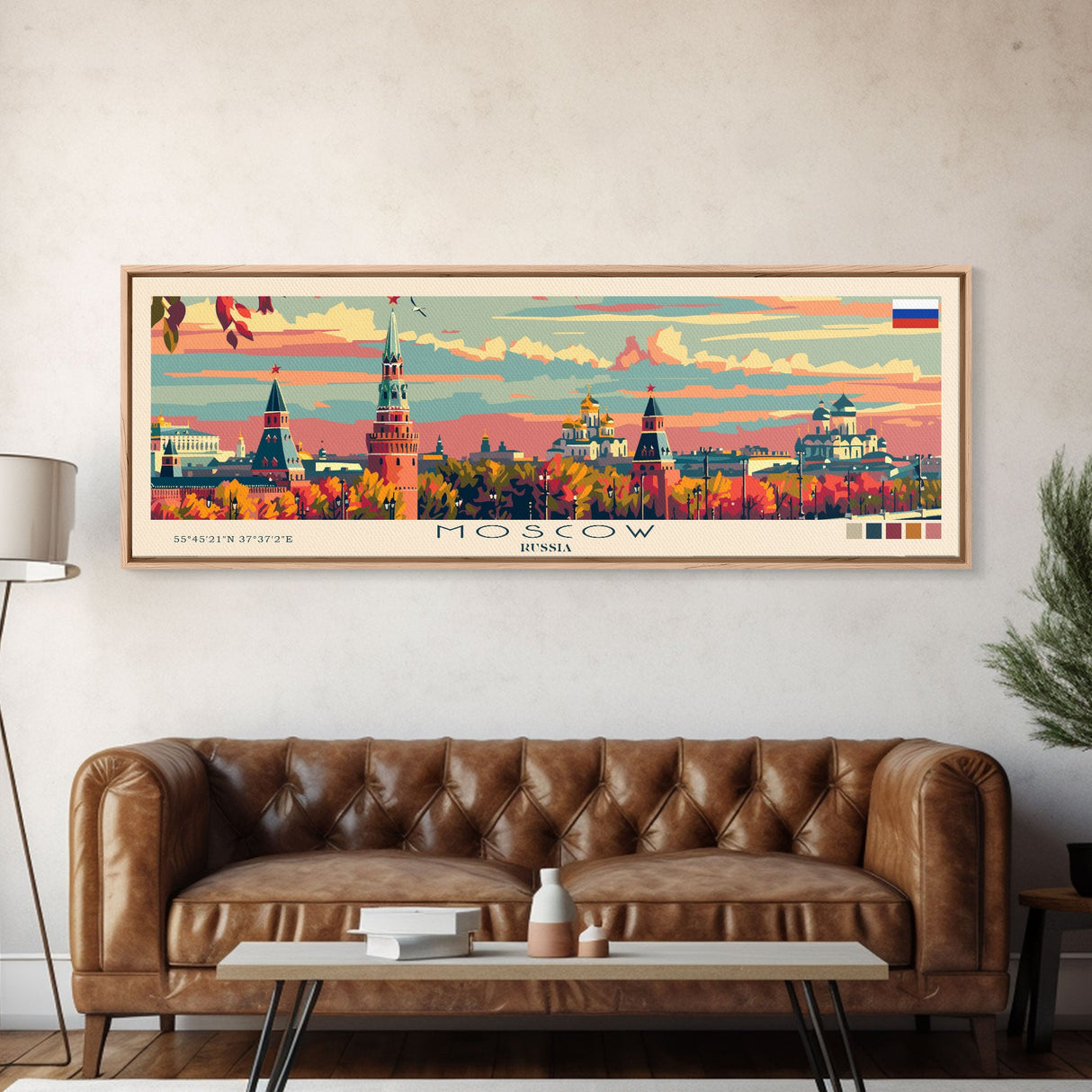 Moscow Russia Travel Print Wall Art, Panoramic City Art, Travel Art, Wall Decor, Vacation Gift, Framed Canvas Print Or Metal Art