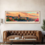 Newcastle United Kingdom Wall Art, Panoramic Travel Poster, Panoramic Framed Canvas Print, City Wall Art, Wall Hanging Home Decor, Travel Art