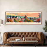 Nottingham United Kingdom Wall Art, Panoramic Travel Poster, Panoramic Framed Canvas Print, City Wall Art, Wall Hanging Home Decor, Travel Art