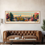 Olsztyn Poland Panoramic Travel Poster, Framed Canvas Print or Metal Wall Art, Travel Art, Home Decor, Panoramic Painting, Midcentury Art