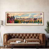 Peterborough United Kingdom Wall Art, Panoramic Travel Poster, Panoramic Framed Canvas Print, City Wall Art, Wall Hanging Home Decor, Travel Art