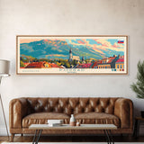 Poprad Slovakia Travel Print Wall Art, Panoramic City Art, Travel Art, Wall Decor, Vacation Gift, Framed Canvas Print Or Metal Art