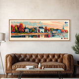 Pori Finland Travel Art, City Art, Framed Canvas Print or Metal Wall Art, Europe Travel Poster, Panoramic Wall Art, Extra Wide Wall Art