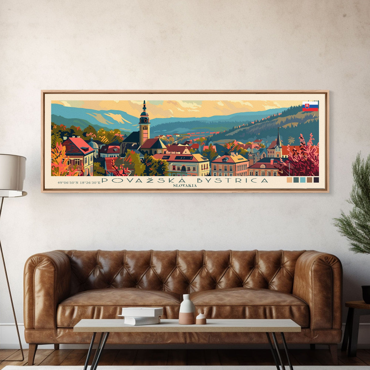 Povazska Bystrica Slovakia Travel Print Wall Art, Panoramic City Art, Travel Art, Wall Decor, Vacation Gift, Framed Canvas Print Or Metal Art