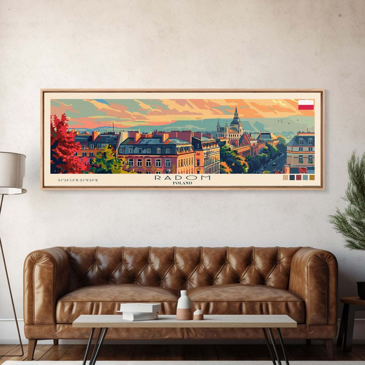 Radom Poland Travel Print Wall Art, Panoramic City Art, Travel Art, Wall Decor, Vacation Gift, Framed Canvas Print Or Metal Art