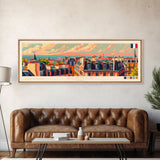 Rennes France Panoramic Travel Poster, Framed Canvas Print or Metal Wall Art, Travel Art, Home Decor, Panoramic Painting, Midcentury Art