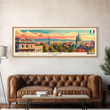 Rome Italy Travel Print Wall Art, Panoramic City Art, Travel Art, Wall Decor, Vacation Gift, Framed Canvas Print Or Metal Art