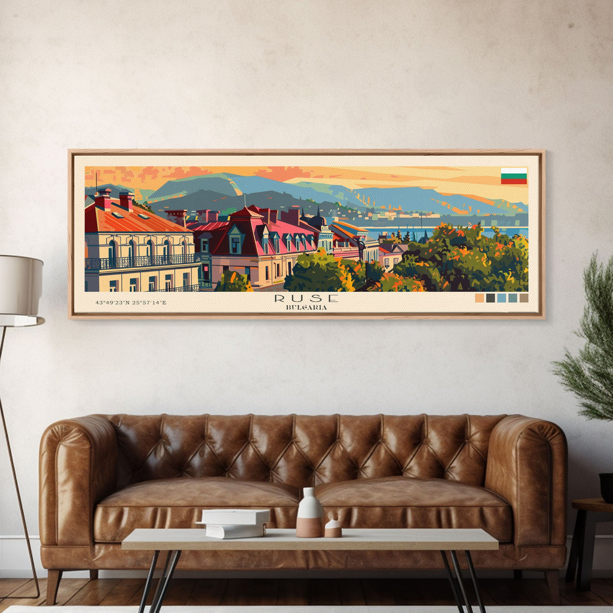 Ruse Bulgaria Travel Print Wall Art, Panoramic City Art, Travel Art, Wall Decor, Vacation Gift, Framed Canvas Print Or Metal Art