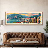 Salerno Italy Travel Art, City Art, Framed Canvas Print or Metal Wall Art, Europe Travel Poster, Panoramic Wall Art, Extra Wide Wall Art