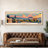 Simferopol Ukraine Panoramic Travel Poster, Framed Canvas Print or Metal Wall Art, Travel Art, Home Decor, Panoramic Painting, Midcentury Art