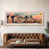 Saint Niklaas Belgium Wall Art, Panoramic Travel Poster, Panoramic Framed Canvas Print, City Wall Art, Wall Hanging Home Decor, Travel Art