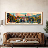 Slavonski Brod Croatia Panoramic Travel Poster, Framed Canvas Print or Metal Wall Art, Travel Art, Home Decor, Panoramic Painting, Midcentury Art