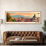 Sofia Bulgaria  Wall Art, Panoramic Travel Poster, Panoramic Framed Canvas Print, City Wall Art, Wall Hanging Home Decor, Travel Art