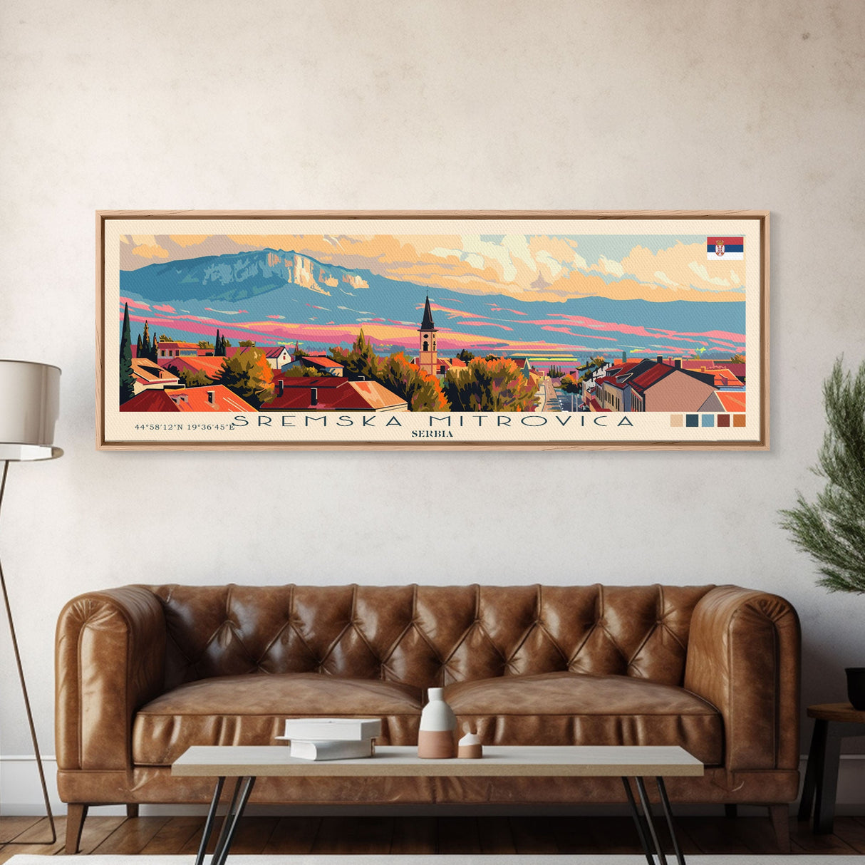 Sremska Mitrovica Serbia Travel Art, City Art, Framed Canvas Print or Metal Wall Art, Europe Travel Poster, Panoramic Wall Art, Extra Wide Wall Art