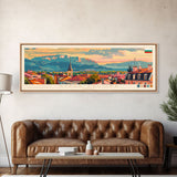 Stara Zagora Bulgaria Wall Art, Panoramic Travel Poster, Panoramic Framed Canvas Print, City Wall Art, Wall Hanging Home Decor, Travel Art