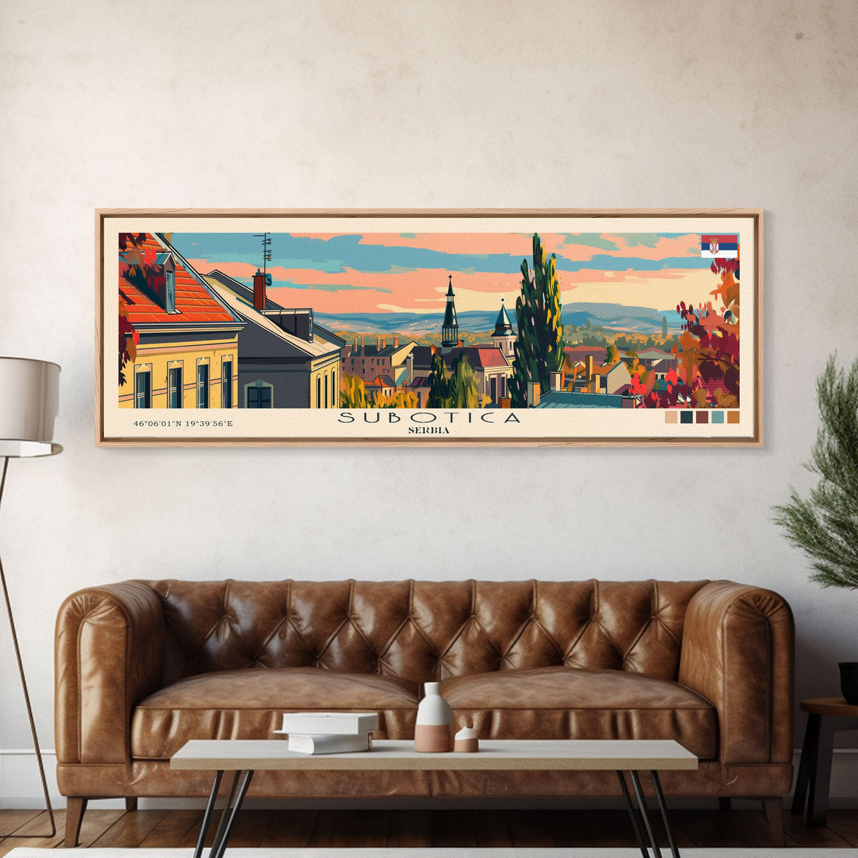 Subotica Serbia Travel Print Wall Art, Panoramic City Art, Travel Art, Wall Decor, Vacation Gift, Framed Canvas Print Or Metal Art