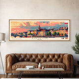 Szczecin Poland Travel Print Wall Art, Panoramic City Art, Travel Art, Wall Decor, Vacation Gift, Framed Canvas Print Or Metal Art