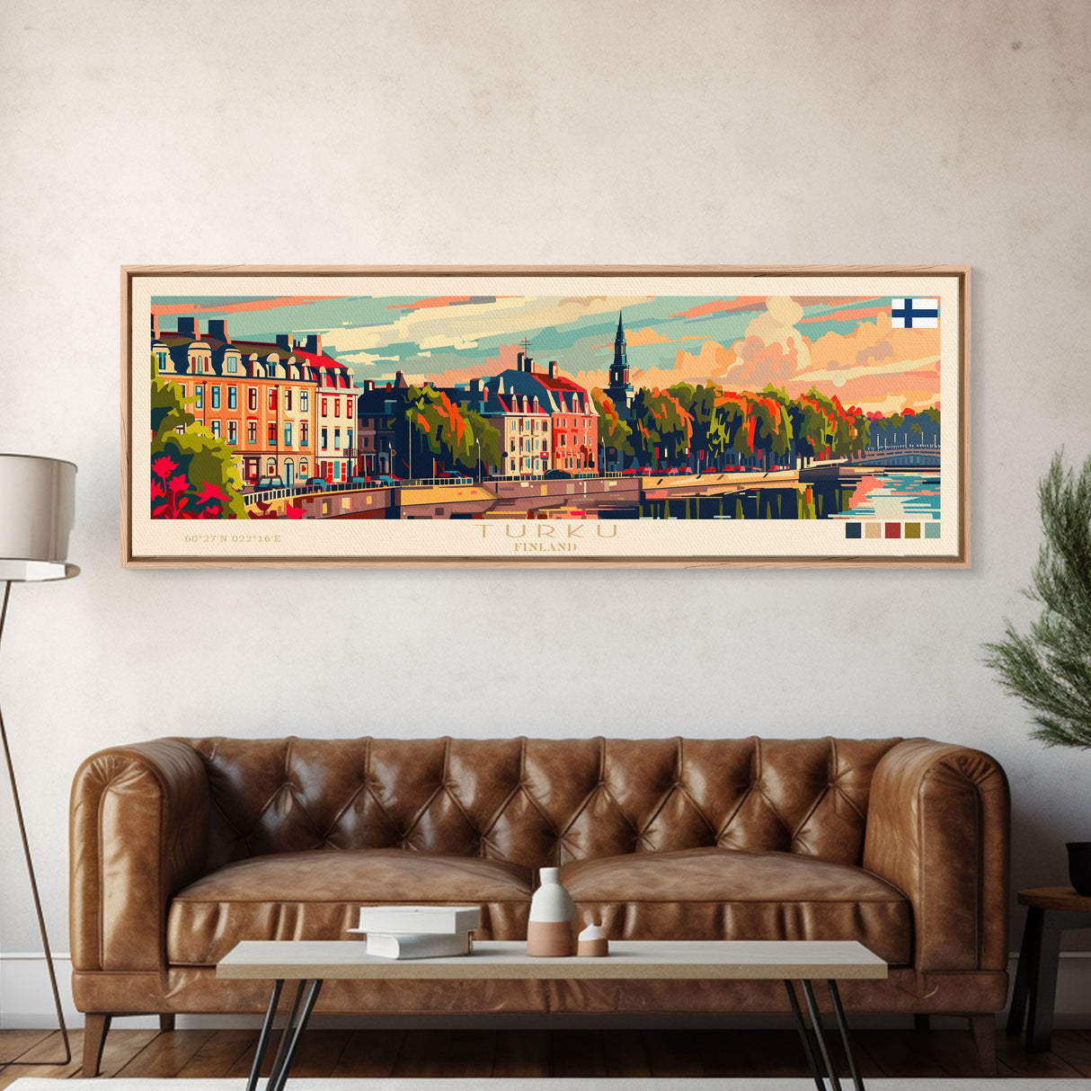 Turku Finland Wall Art, Panoramic Travel Poster, Panoramic Framed Canvas Print, City Wall Art, Wall Hanging Home Decor, Travel Art