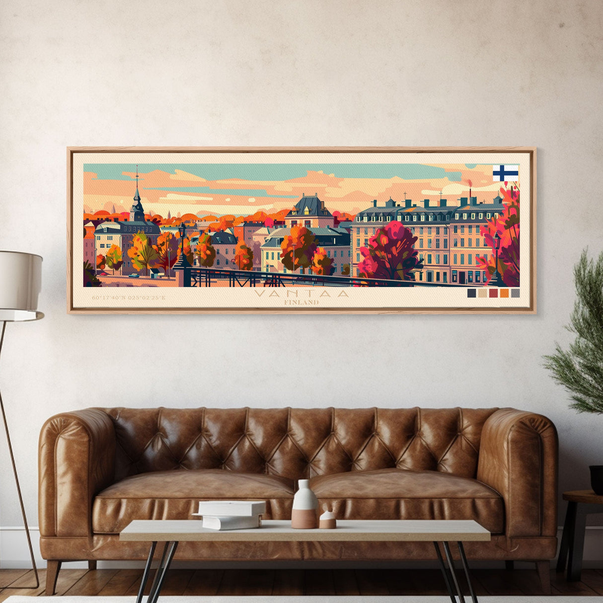 Vantaa Finland Travel Art, City Art, Framed Canvas Print or Metal Wall Art, Europe Travel Poster, Panoramic Wall Art, Extra Wide Wall Art