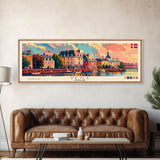 Vejle Denmark Travel Art, City Art, Framed Canvas Print or Metal Wall Art, Europe Travel Poster, Panoramic Wall Art, Extra Wide Wall Art