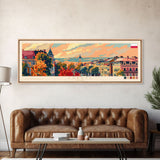 Zabrze Poland Wall Art, Panoramic Travel Poster, Panoramic Framed Canvas Print, City Wall Art, Wall Hanging Home Decor, Travel Art