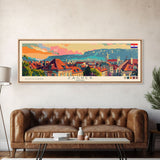 Zagreb Croatia Travel Art, City Art, Framed Canvas Print or Metal Wall Art, Europe Travel Poster, Panoramic Wall Art, Extra Wide Wall Art