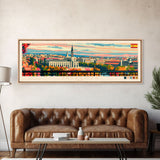 Zaragoza Spain Wall Art, Panoramic Travel Poster, Panoramic Framed Canvas Print, City Wall Art, Wall Hanging Home Decor, Travel Art