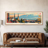 Zugdidi Georgia Travel Print Wall Art, Panoramic City Art, Travel Art, Wall Decor, Vacation Gift, Framed Canvas Print Or Metal Art