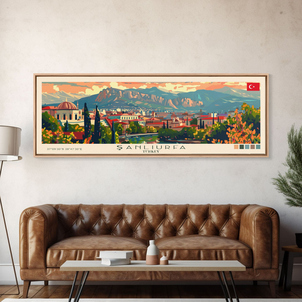 Sanliurfa Turkey Travel Art, City Art, Framed Canvas Print or Metal Wall Art, Europe Travel Poster, Panoramic Wall Art, Extra Wide Wall Art