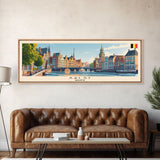 Aalst Belgium Travel Print Wall Art, Panoramic City Art, Travel Art, Wall Decor, Vacation Gift, Framed Canvas Print Or Metal Art