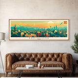 Barcelona Spain Travel Print Wall Art, Panoramic City Art, Travel Art, Wall Decor, Vacation Gift, Framed Canvas Print Or Metal Art