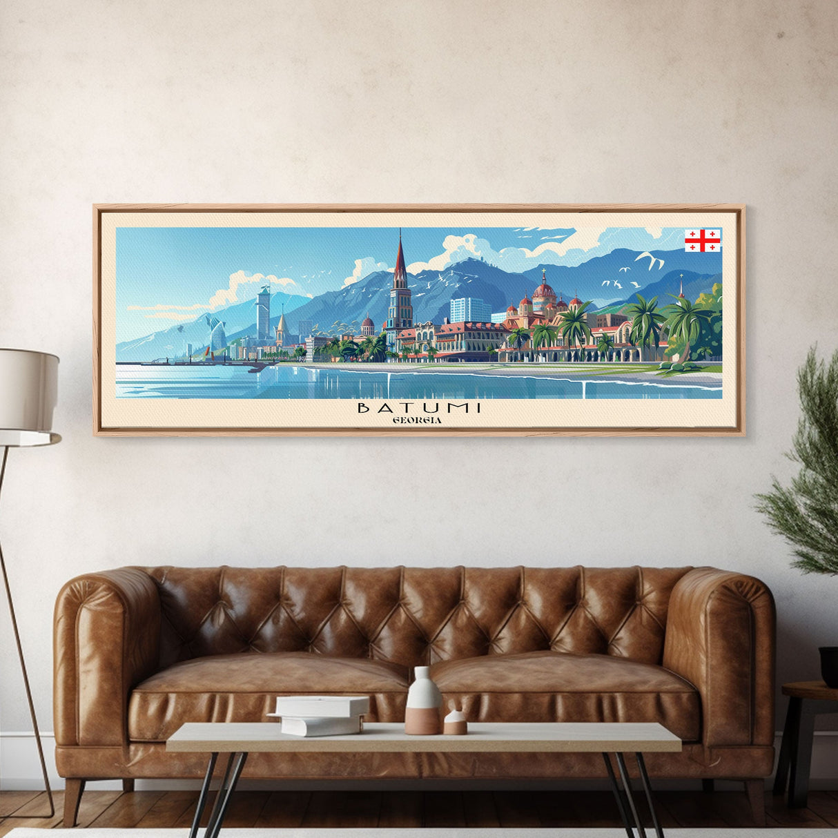 Batumi Georgia Wall Art, Panoramic Travel Poster, Panoramic Framed Canvas Print, City Wall Art, Wall Hanging Home Decor, Travel Art