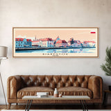 Bialystok Poland Panoramic Travel Poster, Framed Canvas Print or Metal Wall Art, Travel Art, Home Decor, Panoramic Painting, Midcentury Art