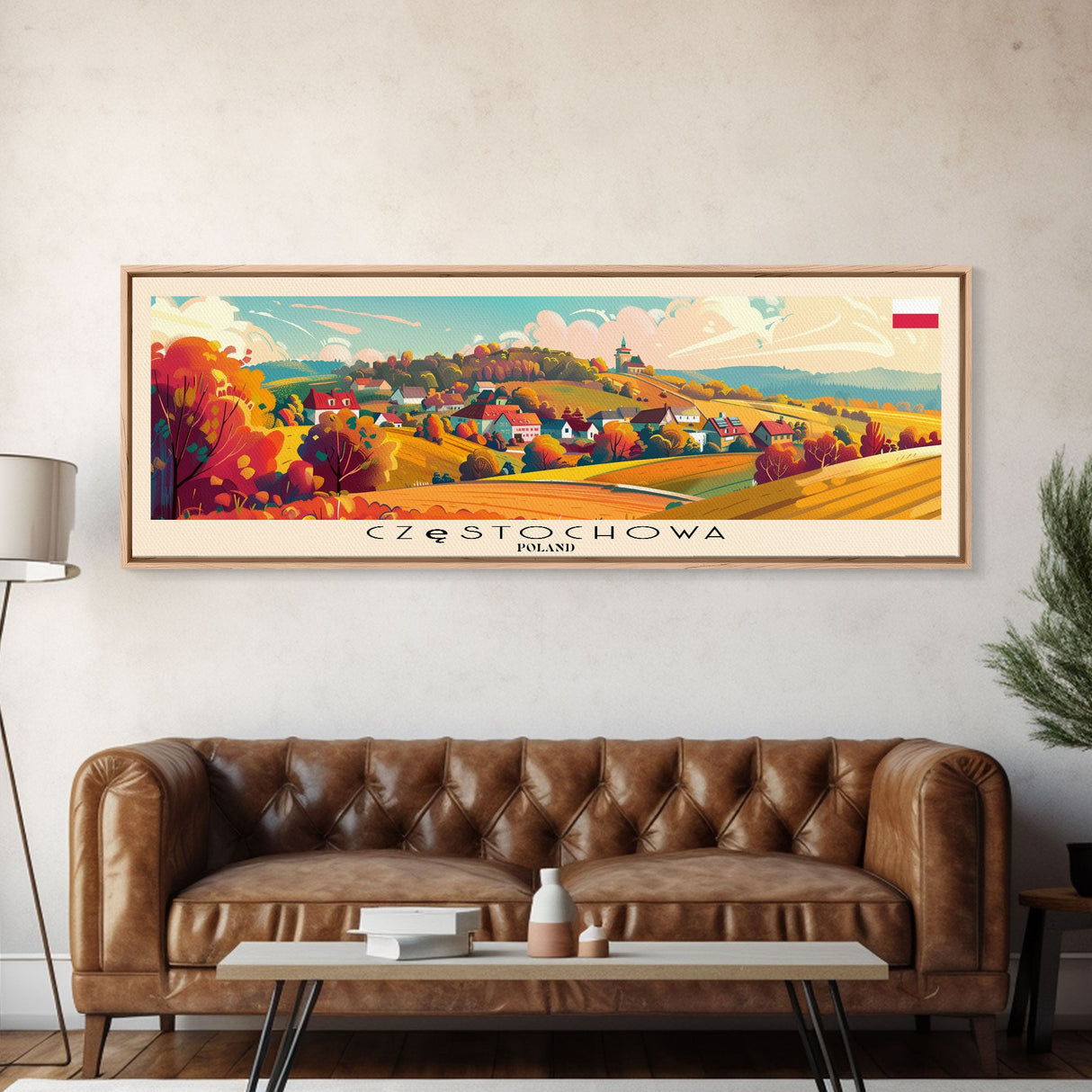 Czestochowa Poland Travel Art, City Art, Framed Canvas Print or Metal Wall Art, Europe Travel Poster, Panoramic Wall Art, Extra Wide Wall Art