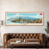 Denizli Turkey Wall Art, Panoramic Travel Poster, Panoramic Framed Canvas Print, City Wall Art, Wall Hanging Home Decor, Travel Art