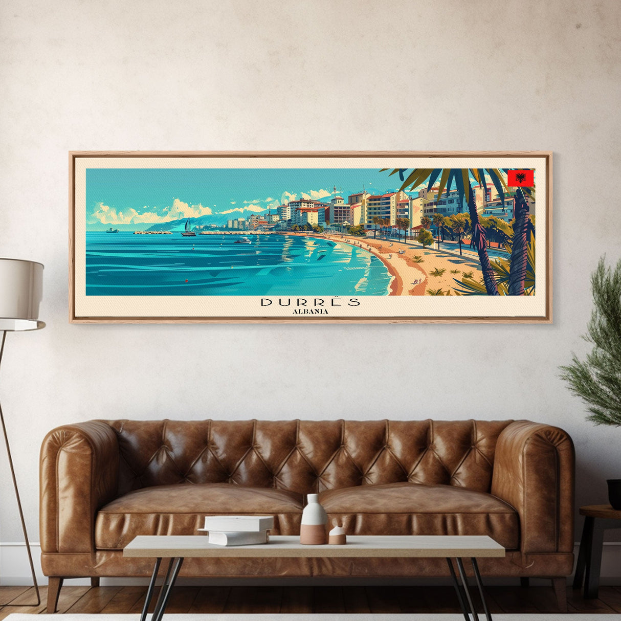 Durres Albania Travel Print Wall Art, Panoramic City Art, Travel Art, Wall Decor, Vacation Gift, Framed Canvas Print Or Metal Art